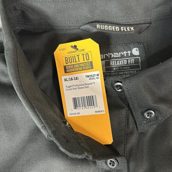 Carhartt Shirt Womens XL Rugged Professional Relaxed Fit Canvas Workwear - Picture 4 of 7